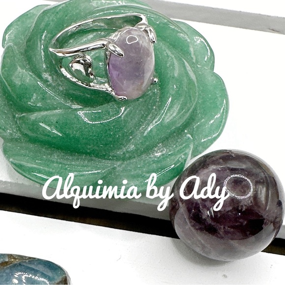 Amethyst silver Victorian gem ring - Picture 1 of 8